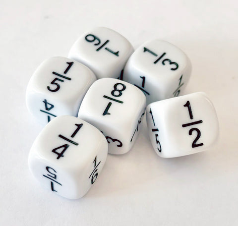 Fraction dice - 6 pack